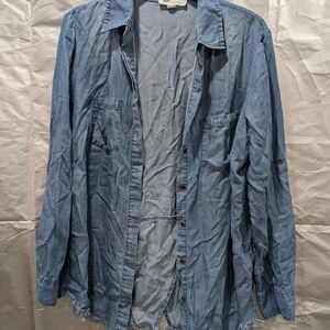 Beachlunchlounge Light Blue Denim Top